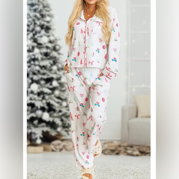 White Christmas Print Pajamas - Picture 1 of 2